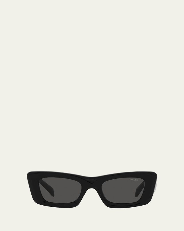 Rectangular Marble Acetate Cat-Eye Sunglasses